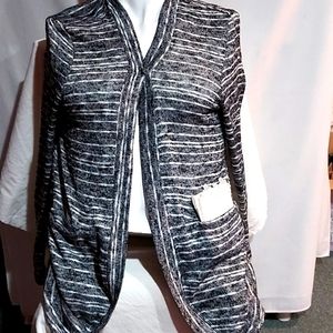 DEX Ladie's Large long sleeve cardigan Black & white